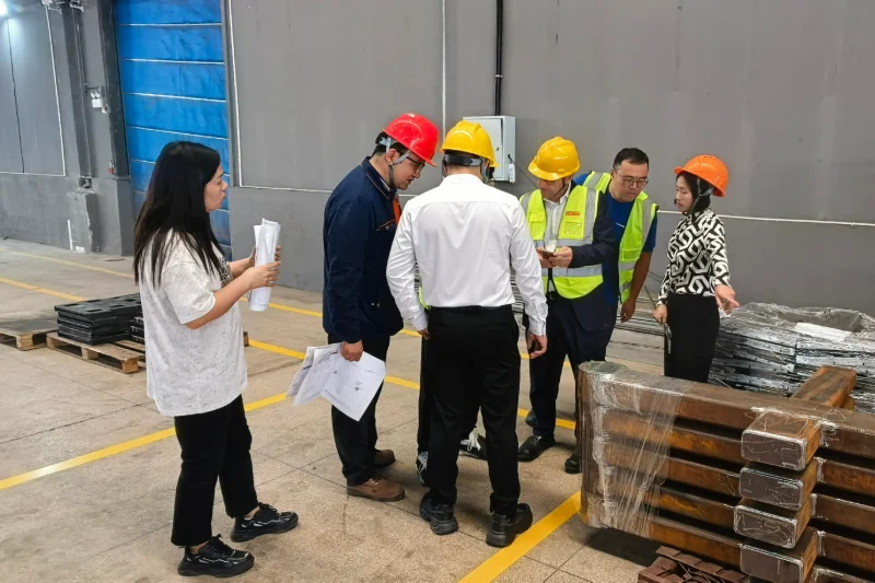 Perwakilan TESMEC mengunjungi fasilitas manufaktur Hehua untuk meninjau produksi dan pengelolaan lingkungan
